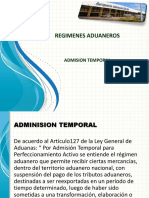 Regimenes Aduaneros - Adminision Temporal