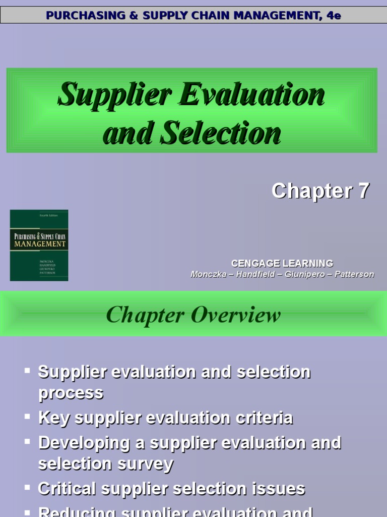 Supplier Evaluation and Selection Process | PDF | Supply Chain ...