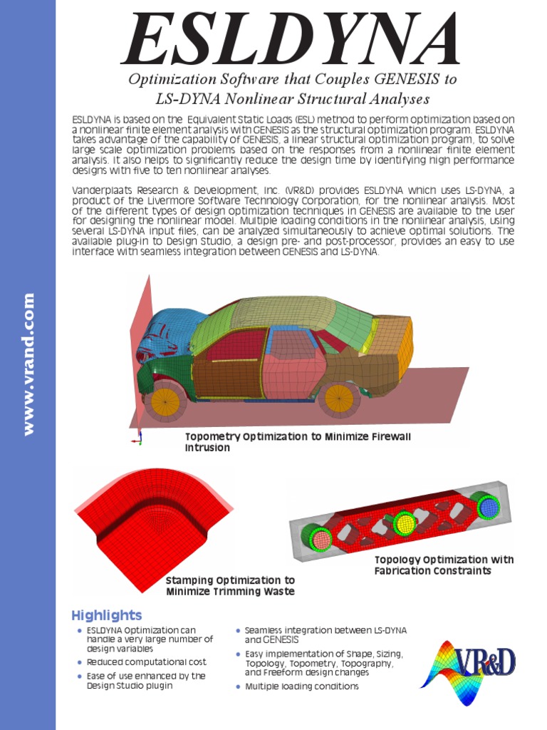 Optimization Software That Couples GENESIS To LS-DYNA Nonlinear ...