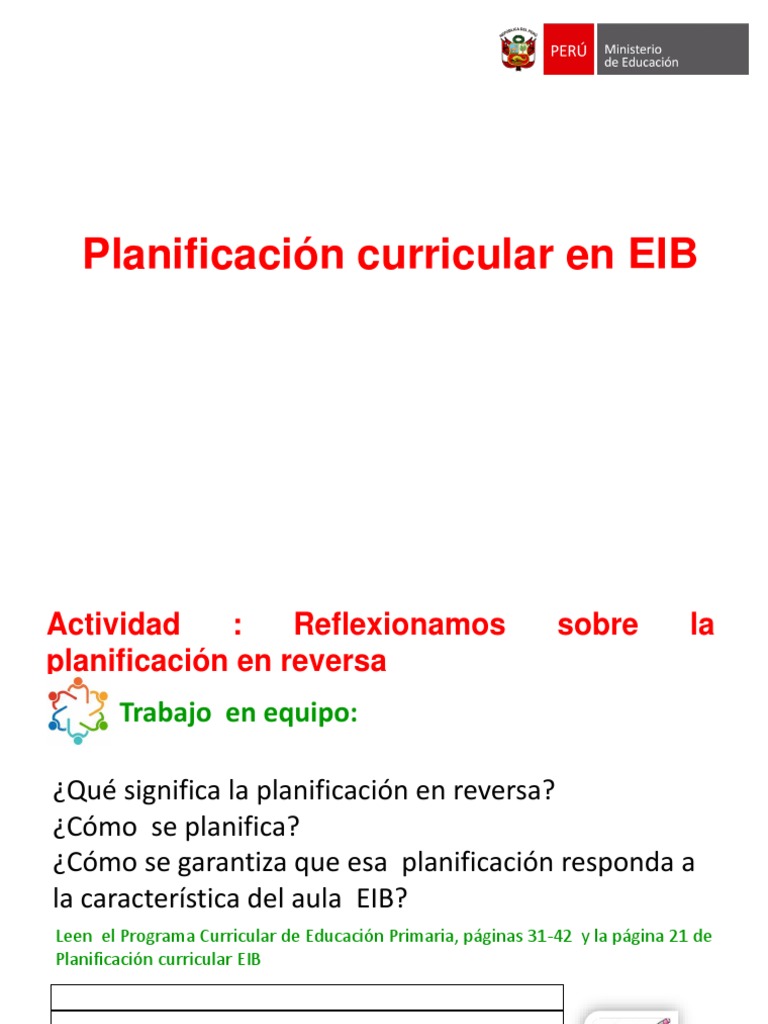 Planificación EIB: Diseño Inverso | PDF | Plan de estudios | Cazador ...