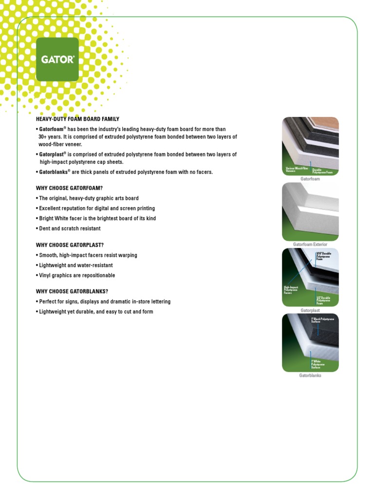 Gator Data Sheet | PDF | Polystyrene | Building Engineering