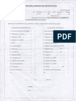 Declaración Jurada de Artefactos