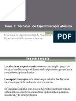 Tema 7 - Técnicas de Espectroscopía Atómica. Principios de Espectrometría de Absorción y Emisión. Espectrometría de Masas Atómicas.