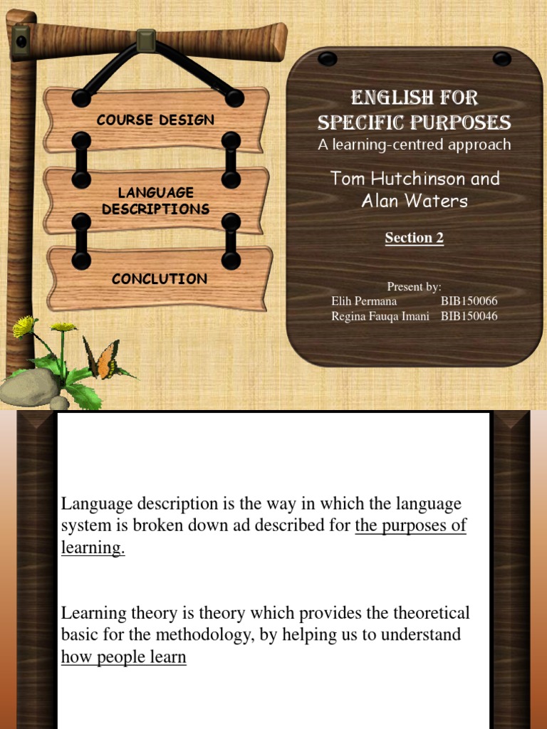 A Learning-Centered Approach to English for Specific Purposes (ESP ...