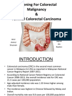 Screening For Colorectal Malignancy & Familial Colorectal Carcinoma
