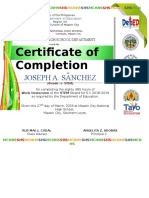 Certificate of Completion: Joseph A. Sanchez