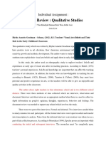 Articles Review: Qualitative Studies: Individual Assignment