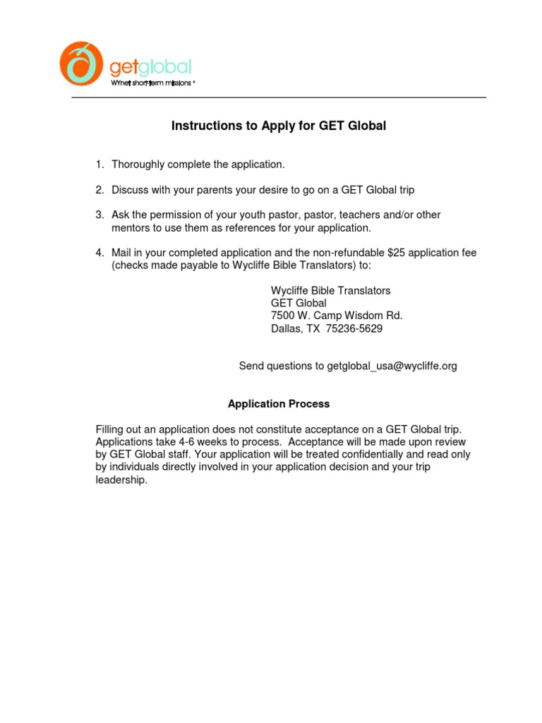 GET Global Application Instructions | PDF | Career & Growth | Business