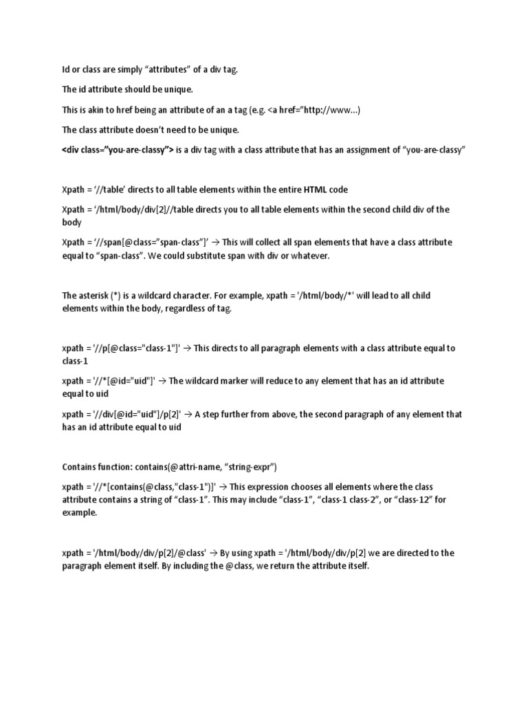 Understanding HTML Attributes and XPath | PDF | X Path | Html
