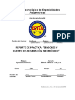 Centro Tecnológico de Especialidades Automotrices - Mecánica Automotriz - Reporte de Práctica: Sensores y Cuerpo de Aceleración Electrónico