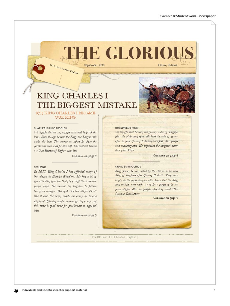 Example8 Newspaper en PDF | PDF | English Civil War | Oliver Cromwell