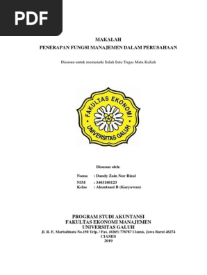 Makalah Fungsi Manajemen Perusahaan Docx