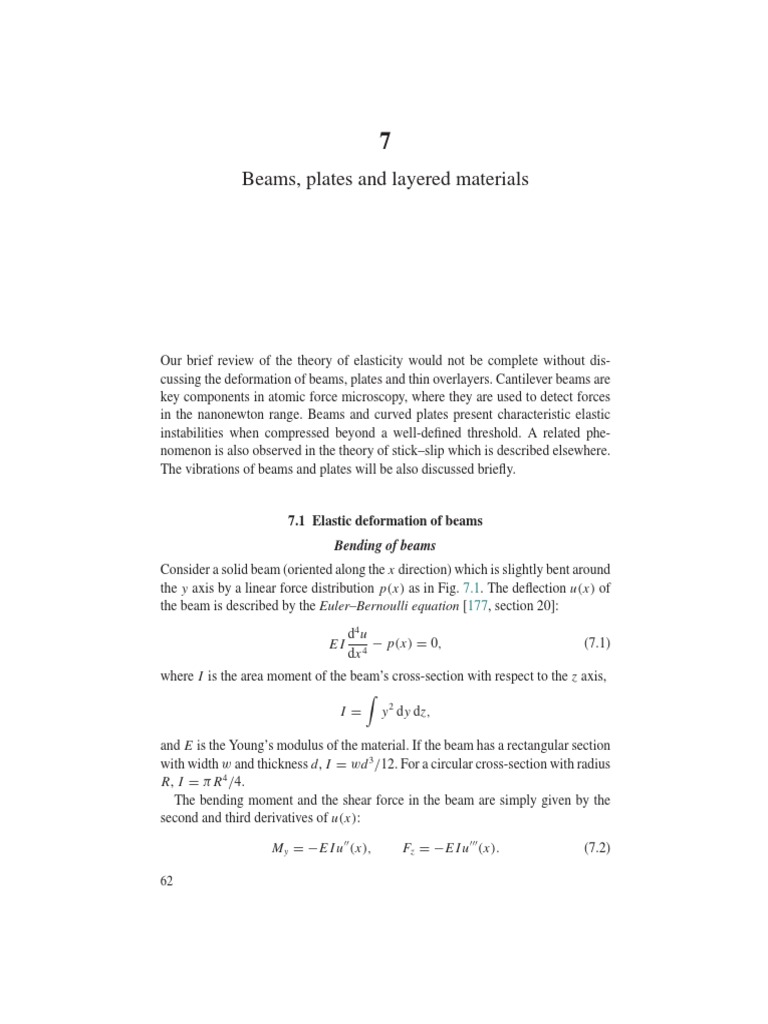 Elastic Deformation of Beams and Plates | PDF
