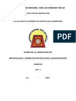 SILABO METODOLOGIA Y DISEÑO DE PROYECTOS DE INVESTIGACION  2019 - I.docx