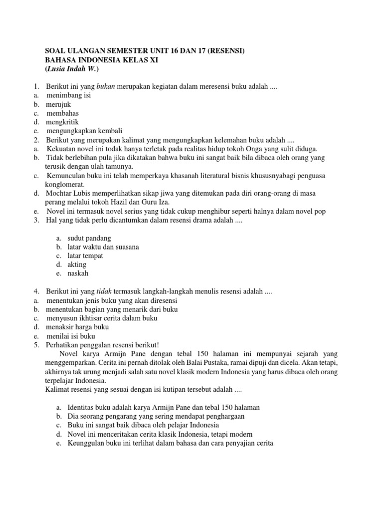 Soal Resensi Pdf