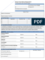 Employee Travel Advance Request Form