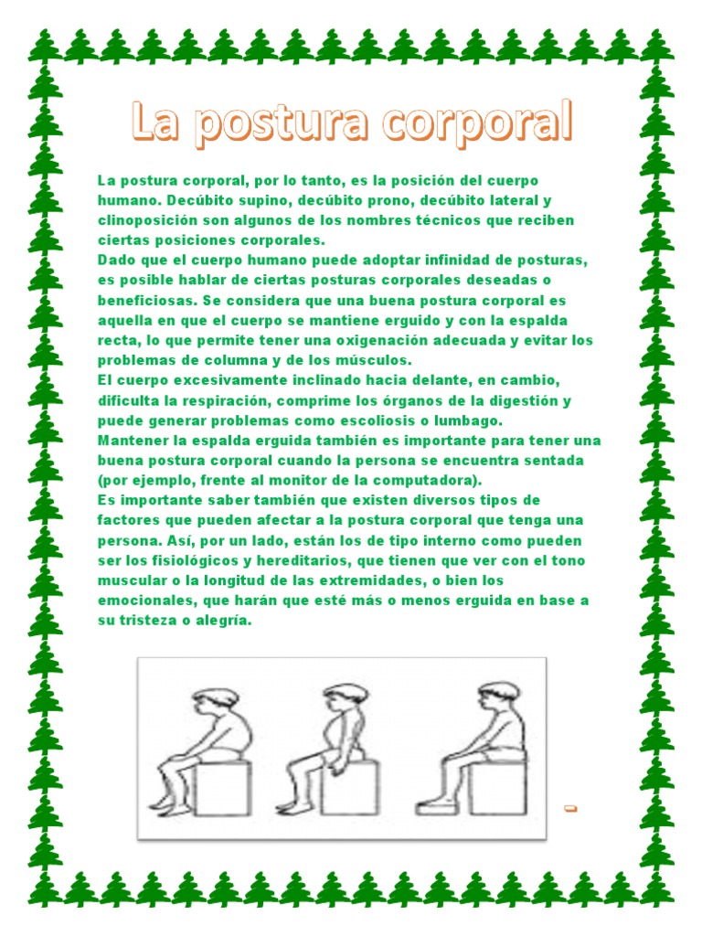 Postura corporal guía | PDF | La columna vertebral | Bienestar