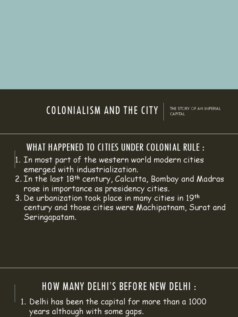 Colonial Impact on Indian Cities | PDF | British Raj | Partition Of India
