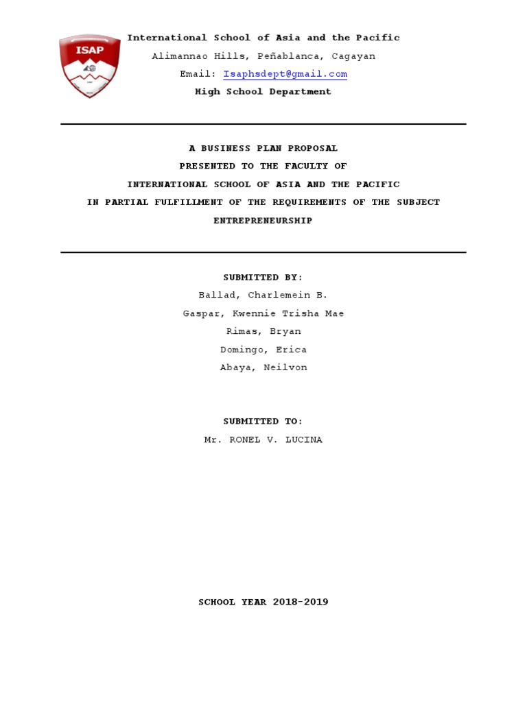 Final Eut's Pie Business Plan PDF Desserts Employment