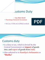 Customs Duty: Practising Chartered Accountant