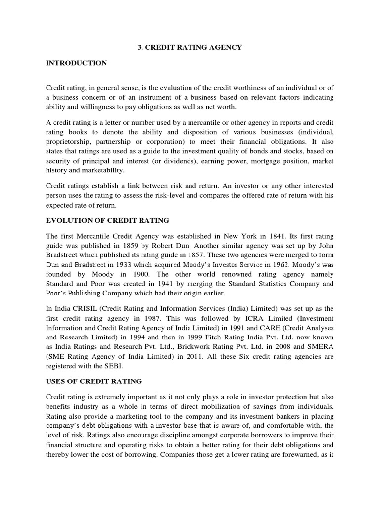 Credit Rating Agency | PDF | Credit Rating | Credit Rating Agency
