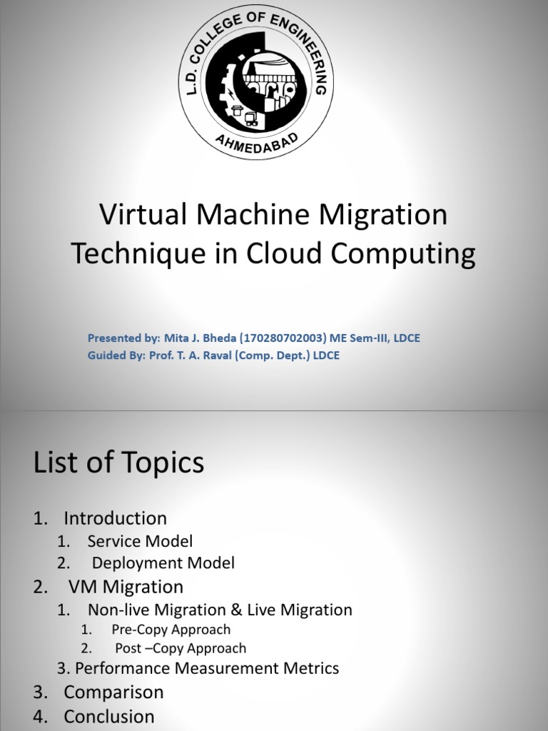 VM Migration Techniques in Cloud Computing | PDF | Software As A ...