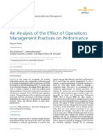 An Analysis of The Effect of Operations Management Practices On Performance