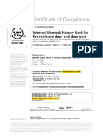 Fire Rated Door Certificate