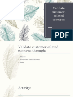 Validate Customer-Related Concerns