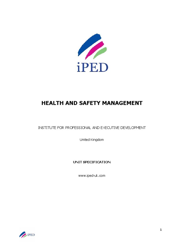 Health and Safety Management Course | PDF | Occupational Safety And ...