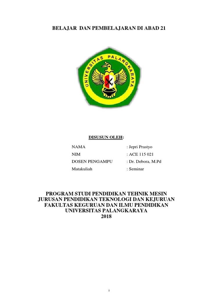 Makalah Belajar dan Pembelajaran di Abad 21 tugas seminar.docx