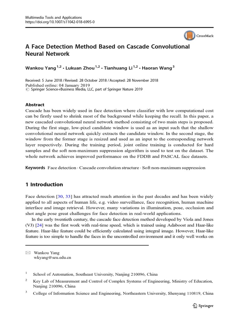 Cascade CNN for Enhanced Face Detection | PDF | Artificial Neural ...