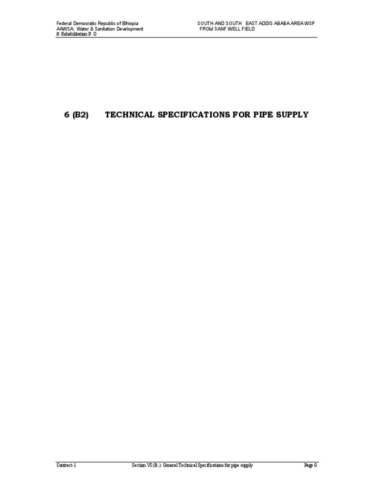 Technical Specification For Pipe & Fi PDF | PDF | Pipe (Fluid ...