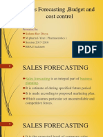 Sales Forecasting, Budget and Cost Control: Presented by