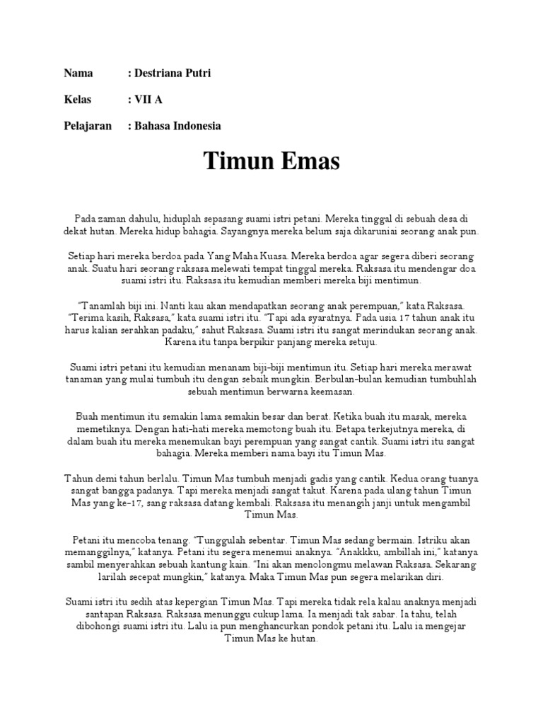 Timun Emas Docx