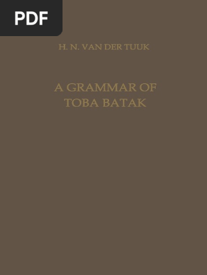 A Grammar Of Toba Batak Pdf Linguistics Semiotics