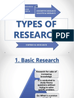 Types of Research: Basic Research Applied Research