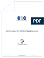 Digital Signature Certificate User Manual: WWW - Taxgenius.co - in