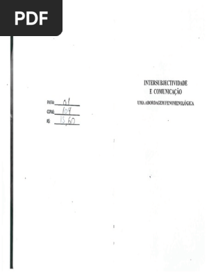 Pedro M S Alves Intersubjectividade E Comunicacao 0 Pdf