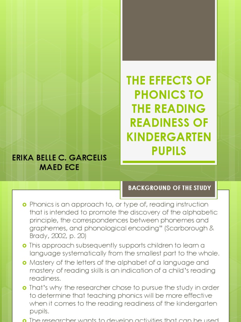 The Effects of Phonics To The Reading Readiness Thesis Seminar | PDF ...