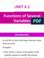 UNIT 4.1: Functions of Several Variables