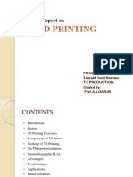 3D Printing: A Seminar Report On