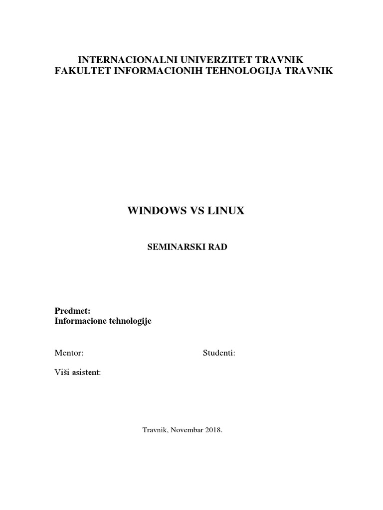 Windows Vs Linux | PDF