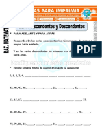 Ficha de Ascendente y Descendente para Segundo de Primaria