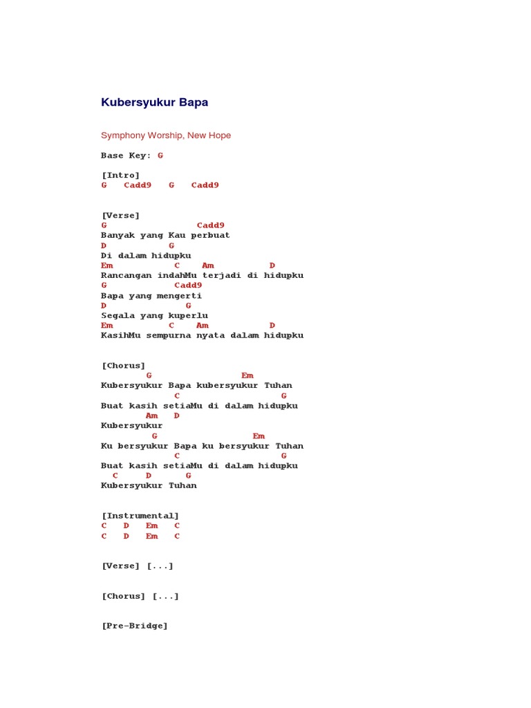 Chord Gitar Ku Bersyukur Bapa Tebak Gambar