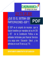 Ley 715 de 01 Sistema General de Particiones