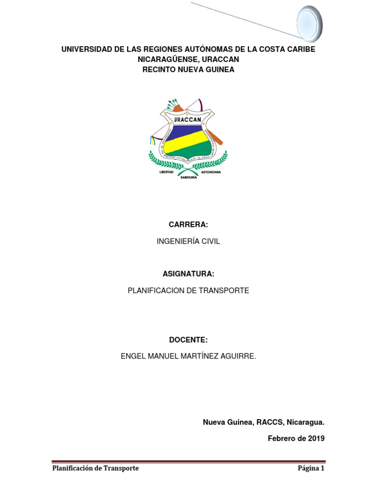 Planificación de Transporte en Ingeniería Civil | PDF | Transporte ...