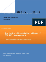 ELT Voices - India: The Notion of Establishing A Model of ESL/EFL Management
