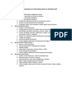 Silabo de Capacitación en Informática Entorno de Microsoft