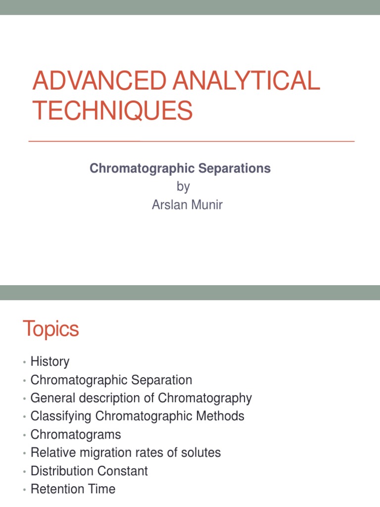 Advanced Analytical Techniques Download Free Pdf Elution